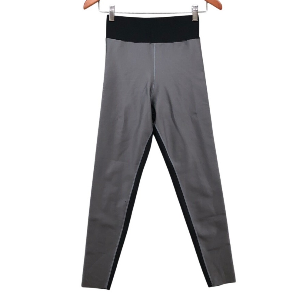 Ultracor Leggings Womens XS Black Grey Scalloped High Rise Activewear 7/8 Length